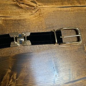 Zara boho western velvet suede gold belt